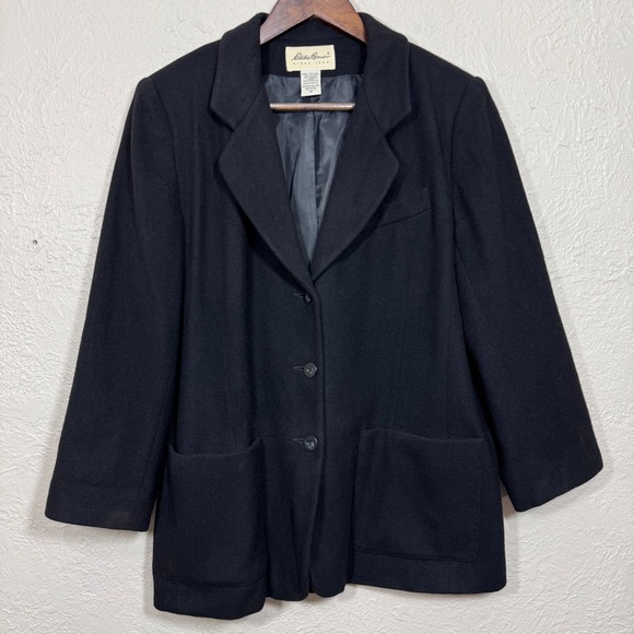 Eddie Bauer Jackets & Blazers - Vtg 90s Eddie Bauer Jacket Coat Womens PM Wool Angora Mexico Old Money Capsule